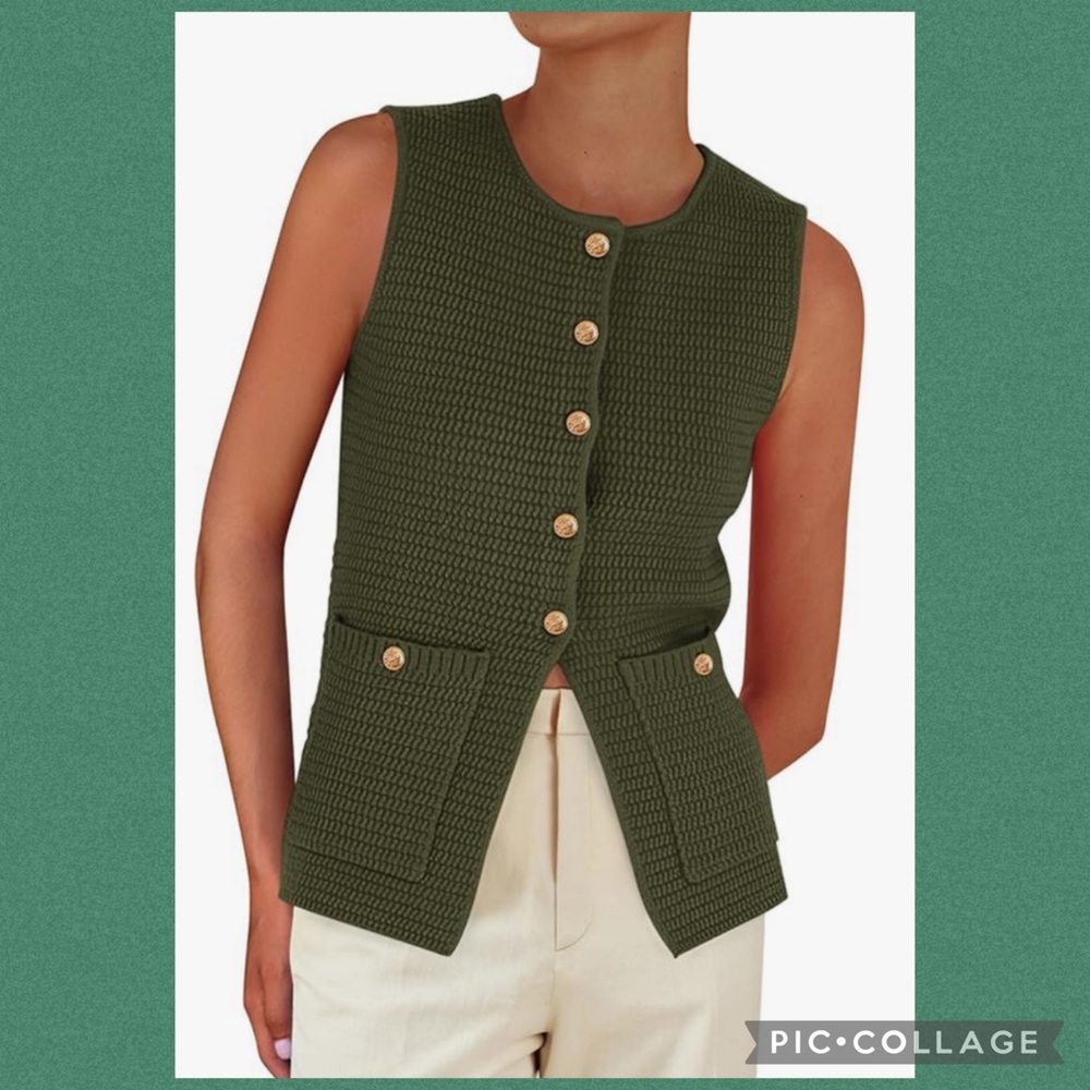 Loose fit sweater vest